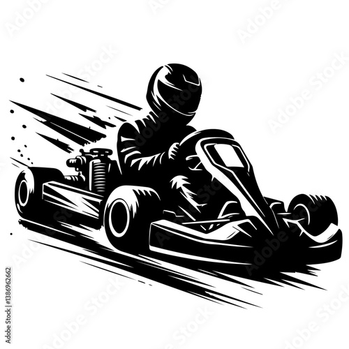 go kart Silhouette , go kart vector