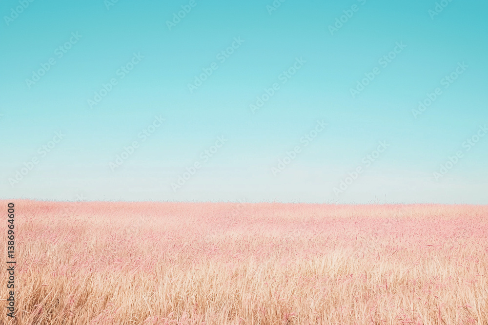 Obraz premium Violet field and clear blue sky