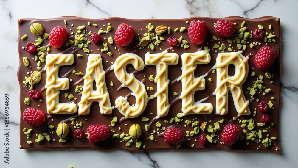 Obraz premium Easter Letters Art Collection – Creative Typography with Cookies, Sprinkles, Eggs, Cupcakes, Flowers & Spring Decor