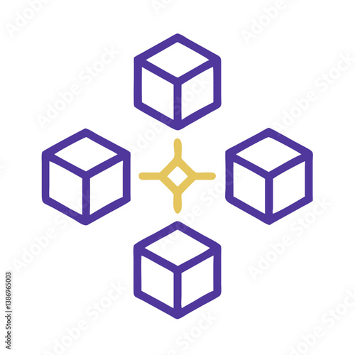 Abstract Qubit Cubes Illustration for High-Tech Quantum Innovation