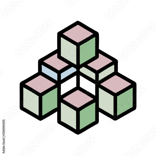 Abstract Qubit Cubes Illustration for High-Tech Quantum Innovation
