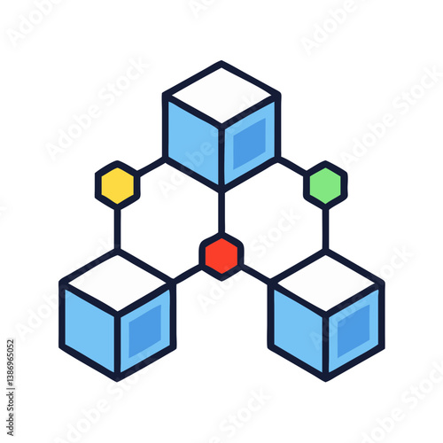 Abstract Qubit Cubes Illustration for High-Tech Quantum Innovation