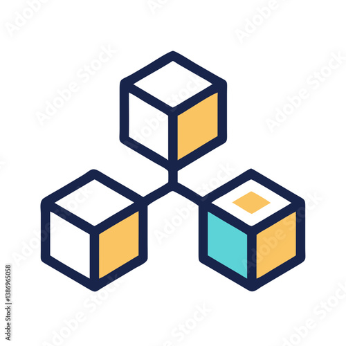Abstract Qubit Cubes Illustration for High-Tech Quantum Innovation