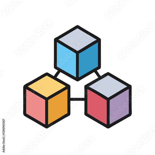 Futuristic Qubit Cubes Vector for Quantum Computing Concepts