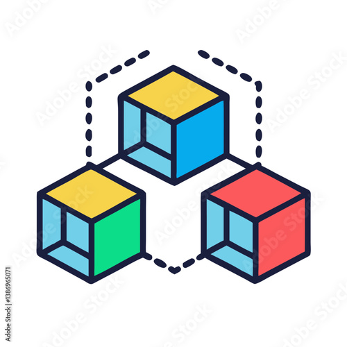 Futuristic Qubit Cubes Vector for Quantum Computing Concepts