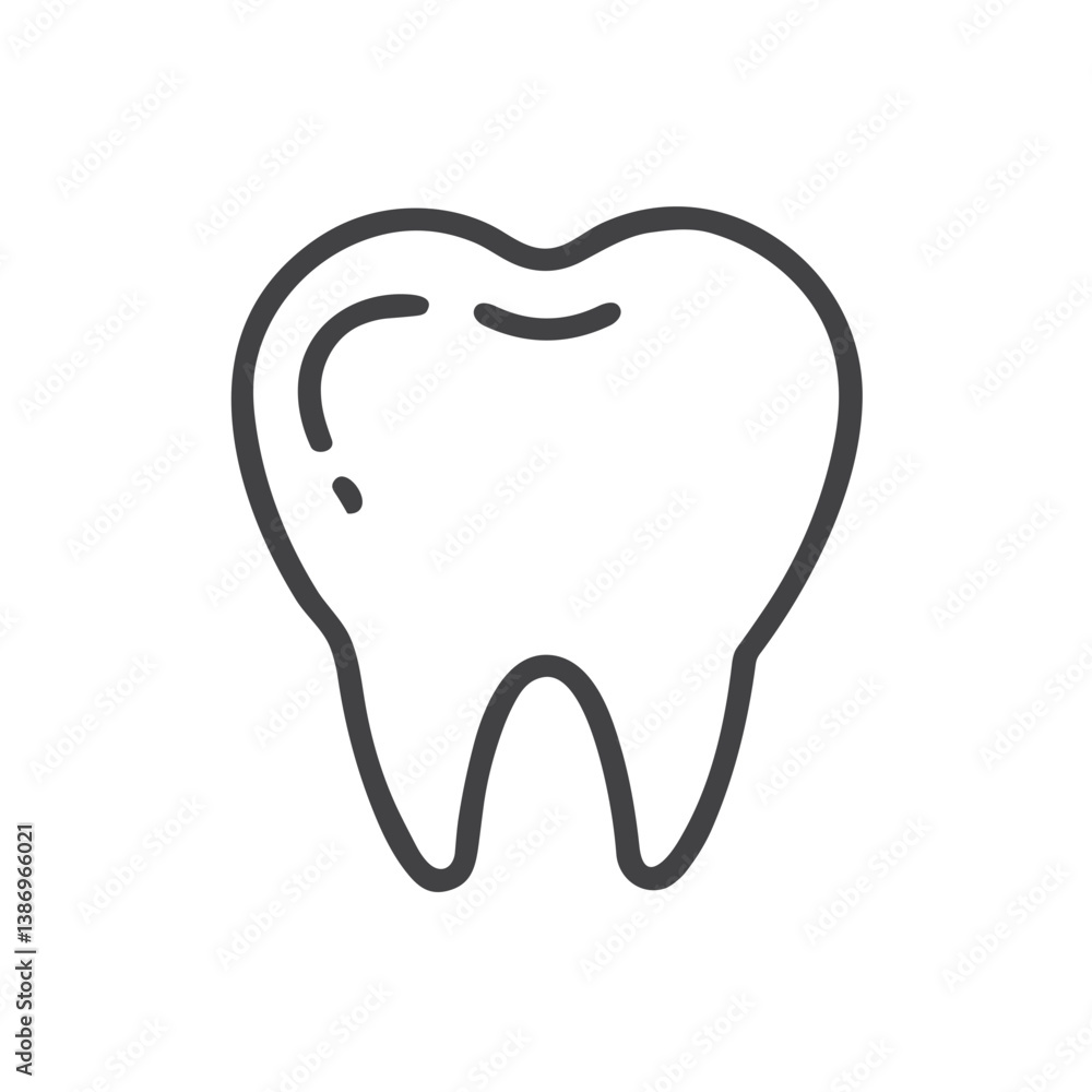 Tooth Icon for Dental Practice Websites, Oral Health Education, Dentistry Applications, Patient Care Materials and Healthcare Service Resources
