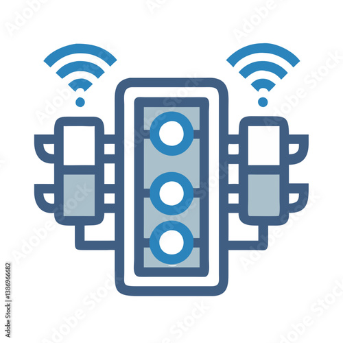 Smart Traffic Grid System Illustration for Urban Mobility Solutions