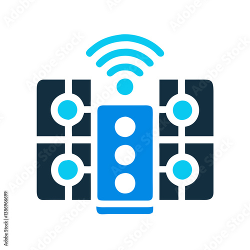 Smart Traffic Grid System Illustration for Urban Mobility Solutions