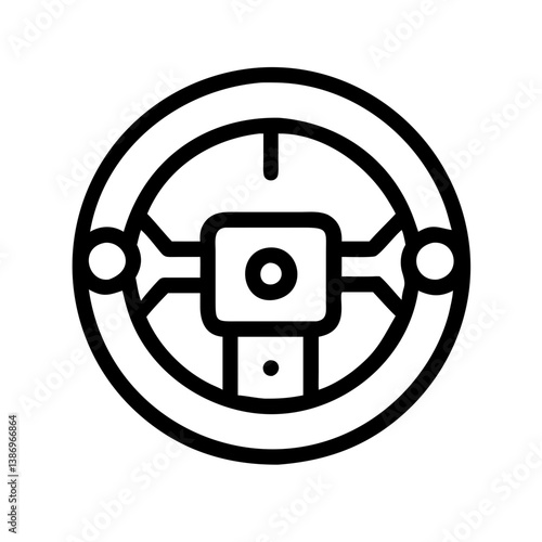 High-Tech Steering Wheel Design Featuring Central AI Core