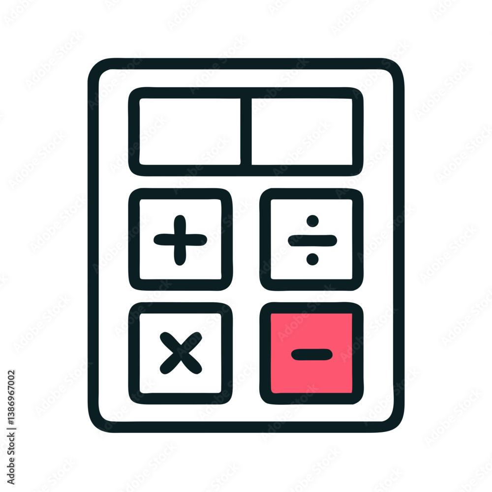 Calculator with Math Symbols Representing Arithmetic Icon Design Calculator with Math Symbols Representing Arithmetic Icon Design