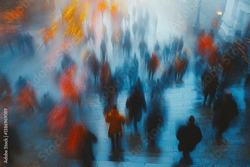 A blurred background with p...