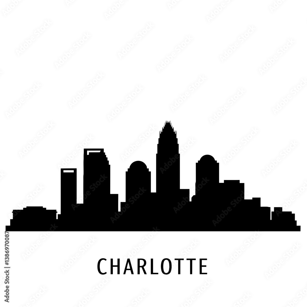 Obraz premium Charlotte City Silhouette - Vector