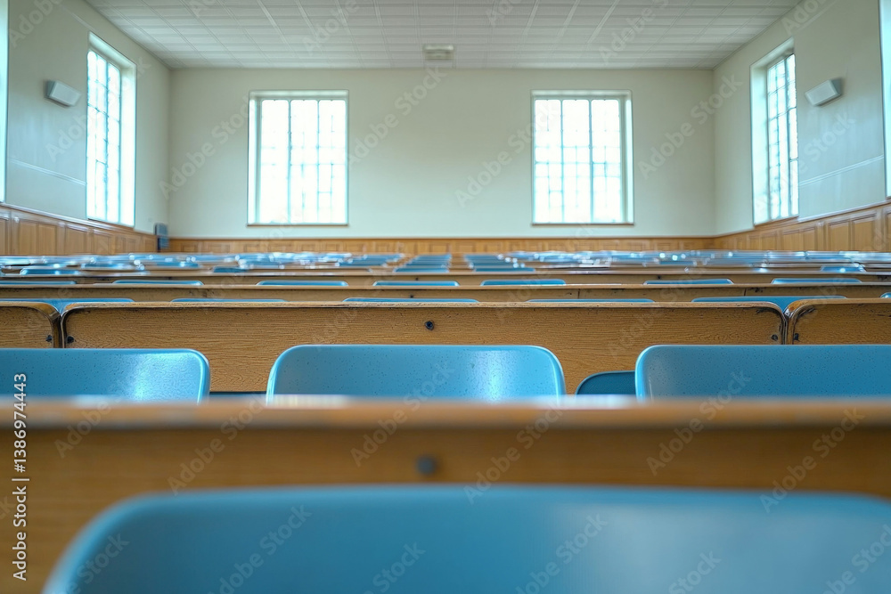 An educational school background set against a clean white backdrop.