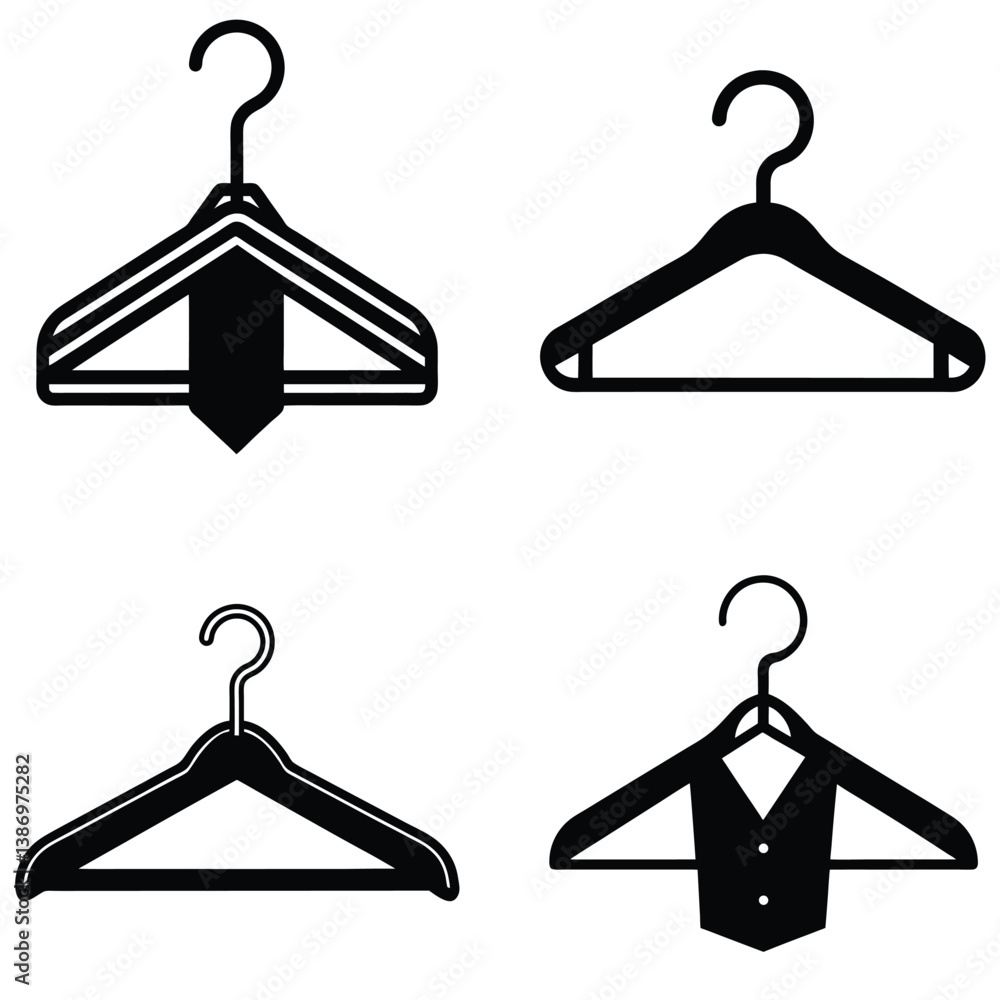 Coat Hanger Vector Shihouette Bundle Set Collection Coat Hanger Vector Shihouette Bundle Set Collection