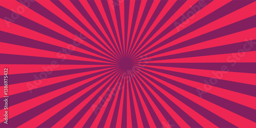Abstract background with rays retro starburst rays. Salmon pink color sunburst background