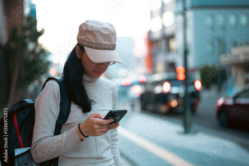 Traveling in Japan, Woman T...