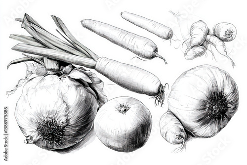 fruit and veg sketch