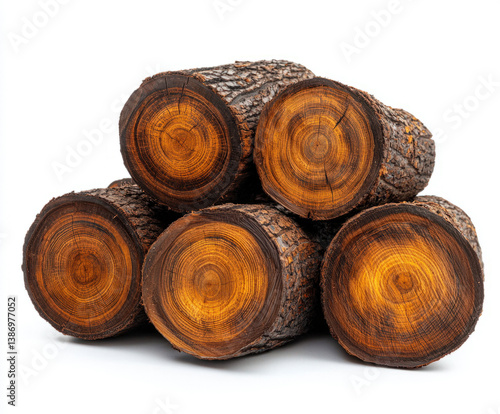 pile of wood isolated