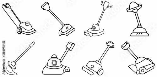 Brush Cutter – Outline Coloring Book Line Art Set