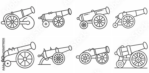 Cannon – Outline Coloring Book Line Art Set
