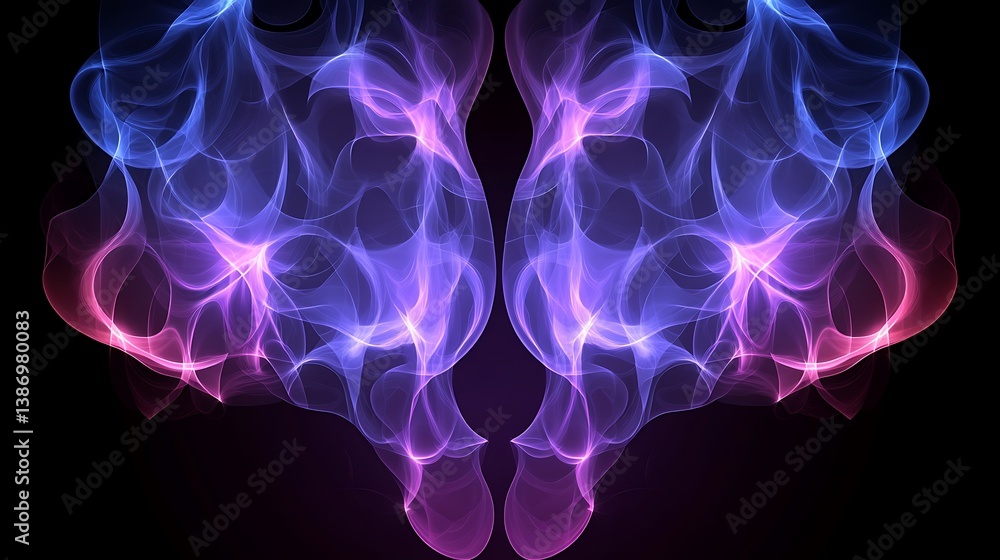 Fototapeta premium Abstract symmetrical smoke shapes