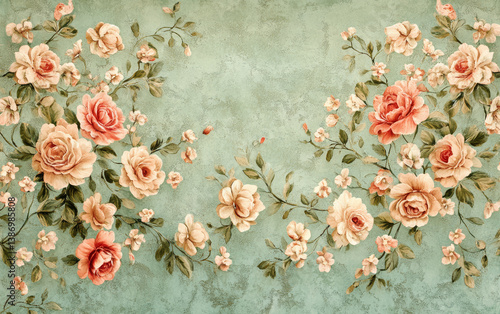 Vintage floral texture art background