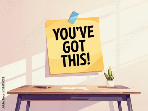 You've Got This. Elevate Your Creative Workspace: Motivational Sticky Notes and Positive Affirmations for a Modern Home Office Decor