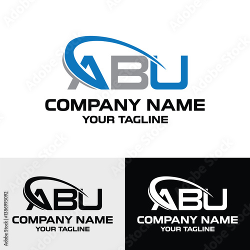 Initial ABU letter, modern typography vector logo design template