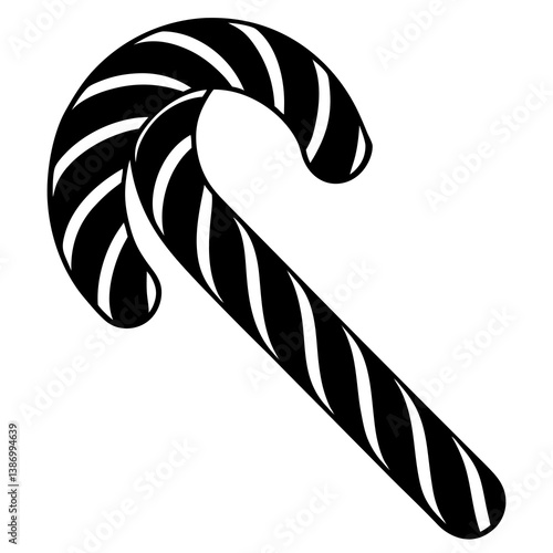 CandyCaneTwist Vector Illustration – Cartoon Clipart & Line Art for Christmas Graphics

