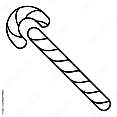 CandyCaneTwist Vector Illustration – Cartoon Clipart & Line Art for Christmas Graphics


