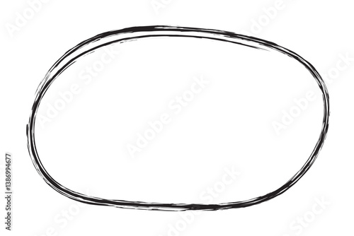 Circle line sketch icon in hand drawn style. Circular scribble doodle vector illustration on isolated background. Pencil or pen bubble sign business concept.