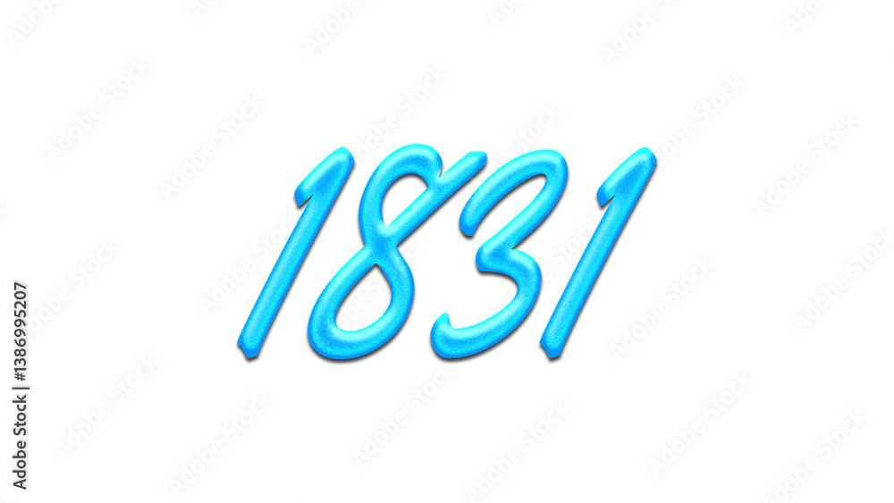 Glowing blue effect of number 1831 on white background. Glowing blue effect of number 1831 on white background.