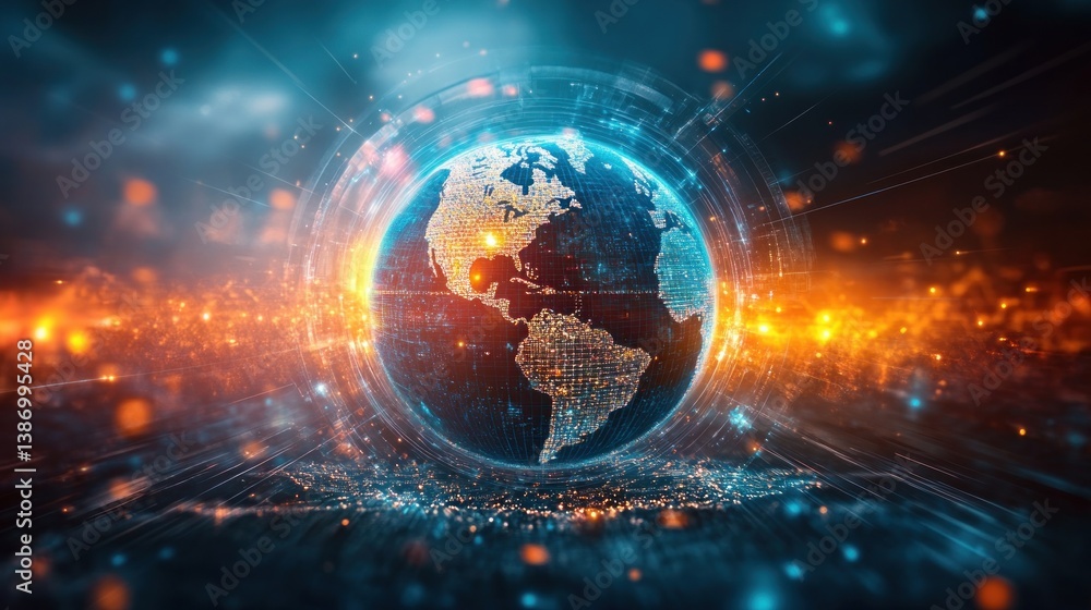 Obraz premium Digital Globe Futuristic Illustration