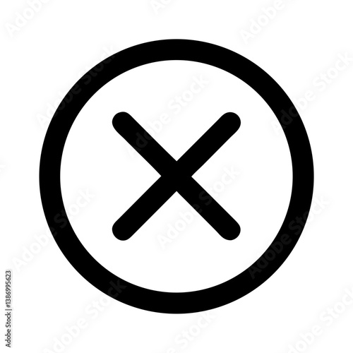 Circle with X Representing Cancel or Close Icon Design