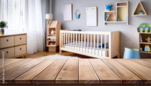 interior of a room with wooden furniture