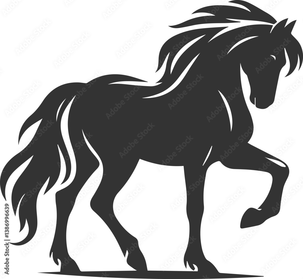 Fototapeta premium Horse animal vector black