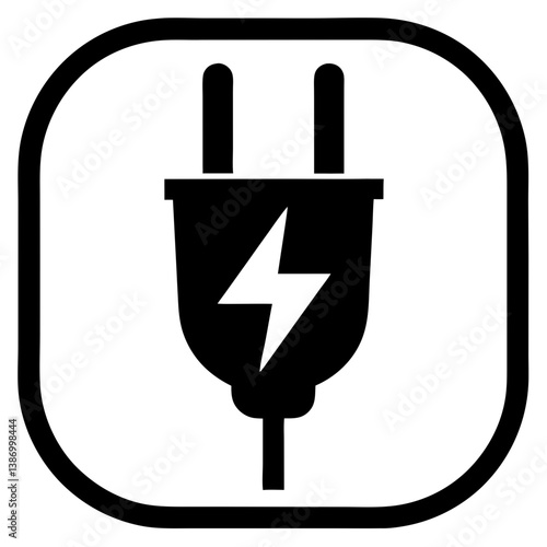 Electric plug icon vector design shows a power plug symbol, plug, electric, power, icon, vector, design, symbol, electricity, socket, connection, energy, cable, wire, appliance, equipment, technology