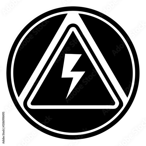 Yellow triangle warning sign with danger high voltage symbol indicates electric shock hazard, warning, sign, yellow, triangle, danger, high, voltage, symbol, electric, shock, hazard, electricity