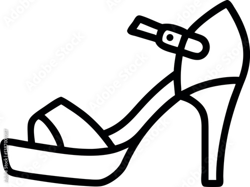 Stylish high-heeled sandal with ankle strap showcased against a simple background in a minimalist design Generative AI