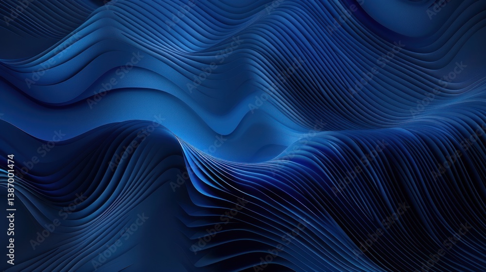 Obraz premium Abstract Blue Wavy Pattern