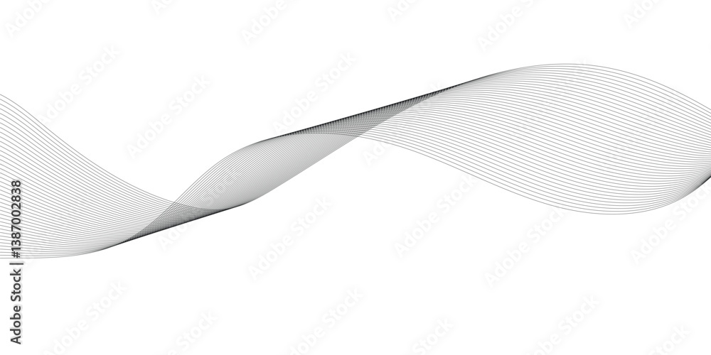 Fototapeta premium Abstract wavy grey blend technology liens background. Digital frequency track equalizer. Abstract frequency sound wave lines and twisted curve lines background. Banner design background