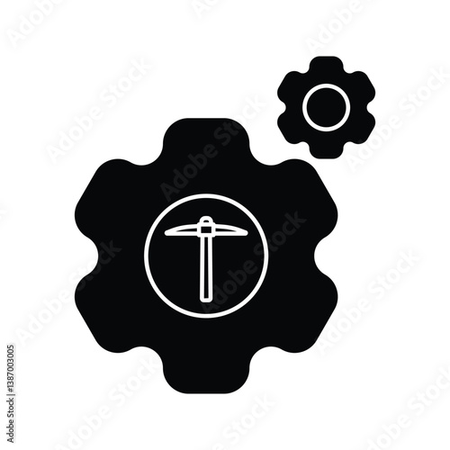 System miner crypto icon in modern, tech-inspired design. Perfect for blockchain networks, crypto systems, and digital mining setups. High-quality vector, fully scalable and editable.