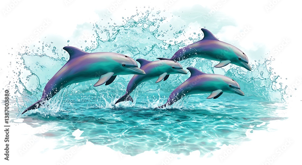 Obraz premium Oceanic Ballet AI Generated