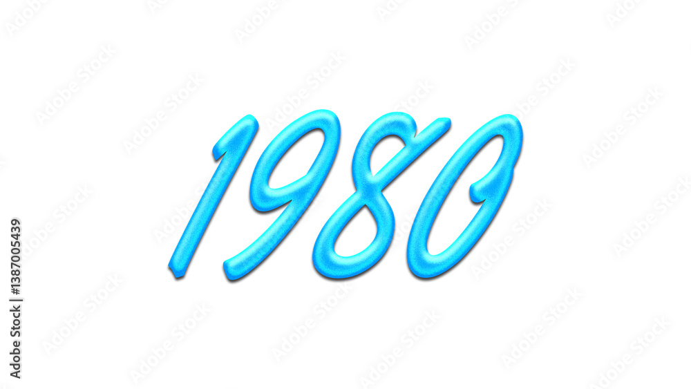 Glowing blue effect of number 1980 on white background. Glowing blue effect of number 1980 on white background.