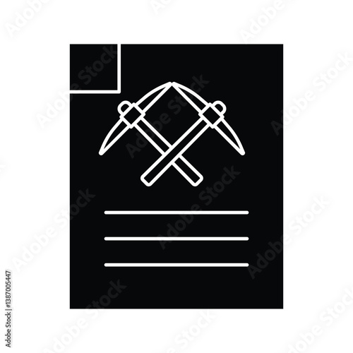 Document miner crypto icon in clean, modern style. Perfect for blockchain records, digital contracts, and crypto data. High-quality vector, fully editable and ready for any project.