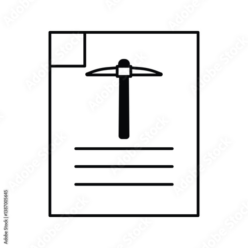 Document miner crypto icon in clean, modern style. Perfect for blockchain records, digital contracts, and crypto data. High-quality vector, fully editable and ready for any project.
