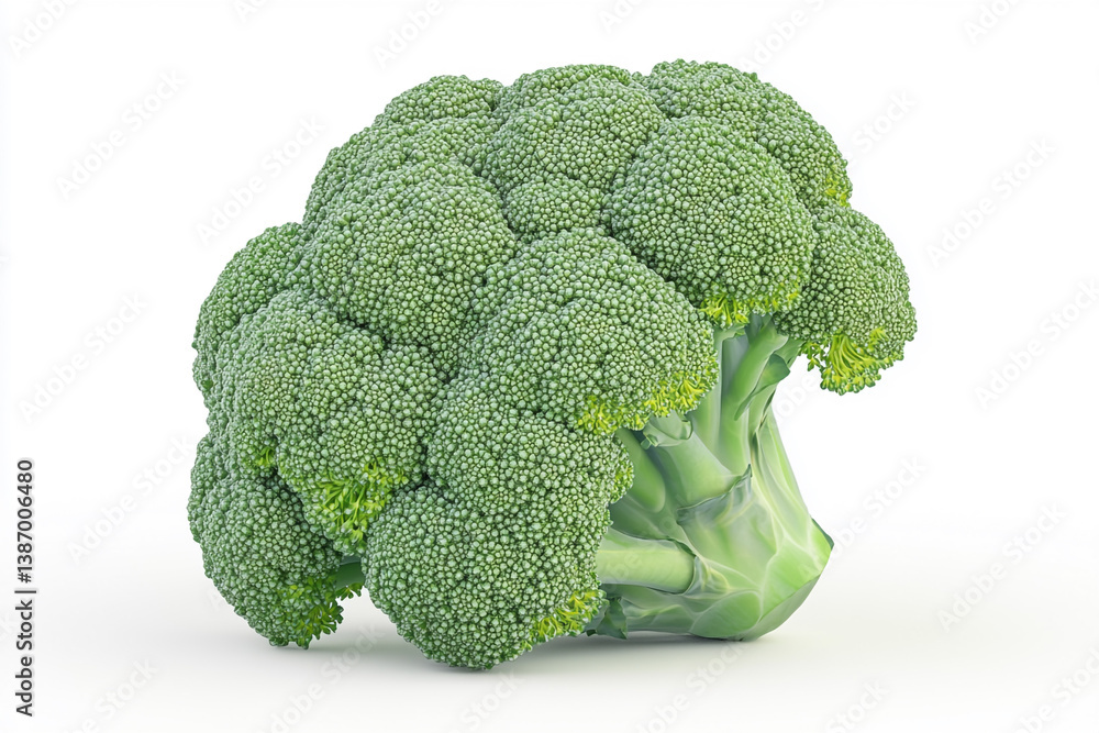 Broccoli close-up: A vibrant and fresh head of broccoli, a nutritional powerhouse, sits in pristine presentation. perfect for culinary or healthy-eating concepts Broccoli close-up: A vibrant and fresh head of broccoli, a nutritional powerhouse, sits in pristine presentation. perfect for culinary or healthy-eating concepts