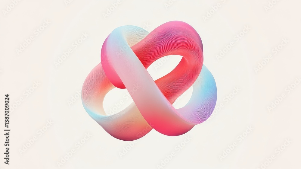Fototapeta premium Colorful Abstract Shape with Smooth Curves and Flowing Design