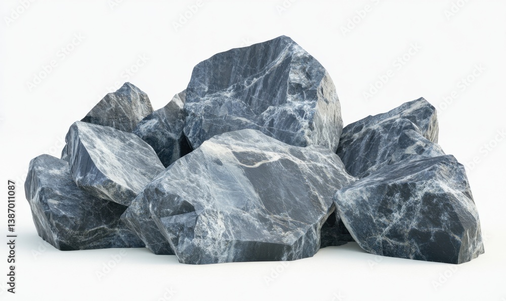 Grey rocks pile, isolated on white background, for design Grey rocks pile, isolated on white background, for design