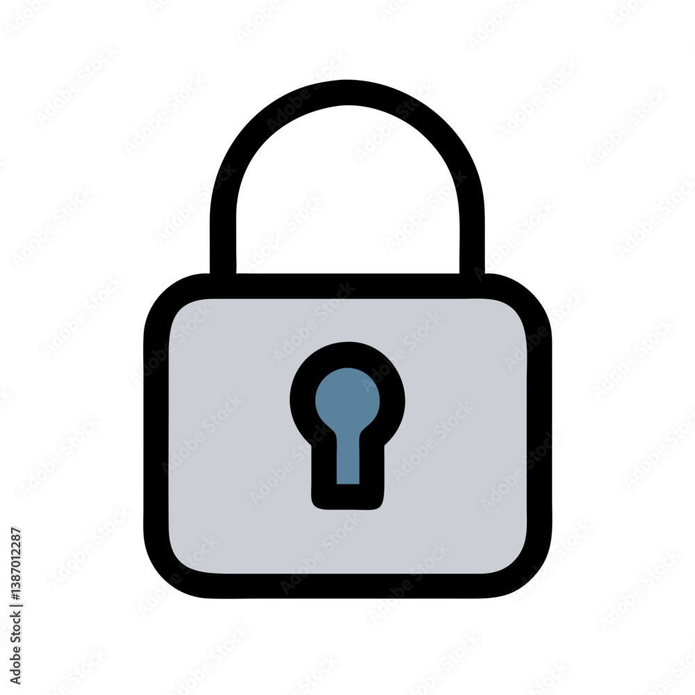 Closed Padlock Representing Security or Privacy Icon Design Closed Padlock Representing Security or Privacy Icon Design